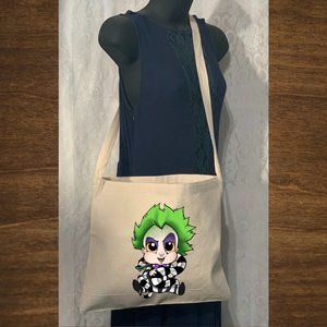 Beetlejuice Cotton Canvas Crossbody Messenger Tote Bag with Long Strap